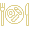 gold-lined cooked meal icon