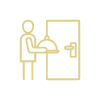 gold-lined meal delivery icon